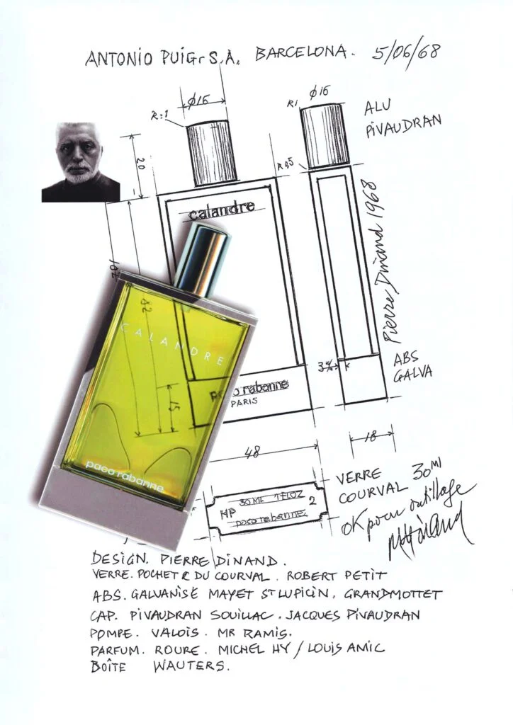 Flacon Calandre pour Paco Rabanne par Pierre Dinand©, 1968