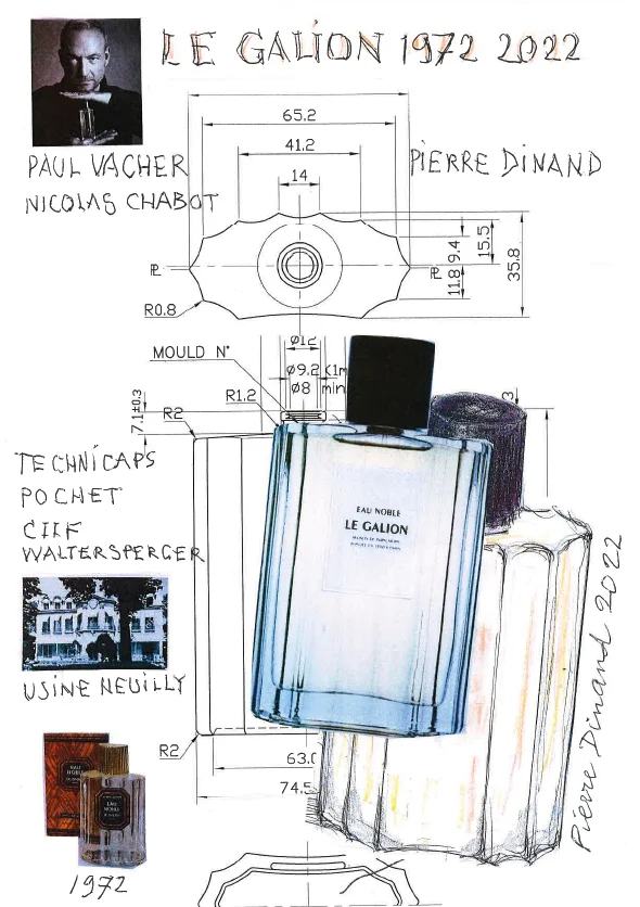 Flacon Eau noble pour Le Galion par Pierre Dinand©, 1972